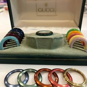 Ser of 16 AUTH Gucci watch bezels (no watch, as pictured)